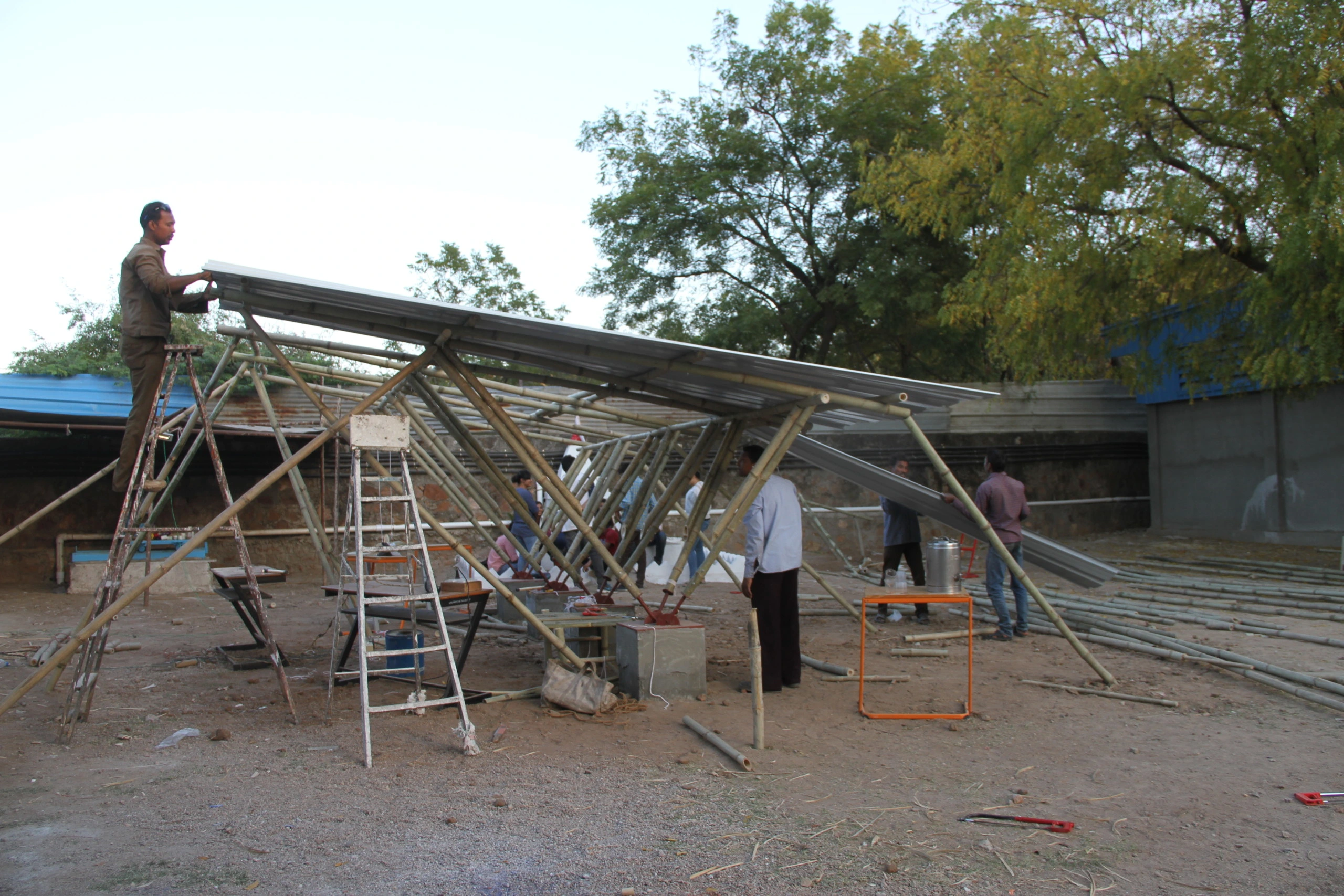 Build in progress. frame going up